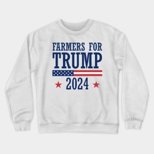 Farmers for Trump 2024 American Election Pro Trump Farmers Crewneck Sweatshirt